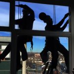 Rope access cleaning | Abseil window cleaning