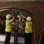 The Glazing Face team replacing the glass at International house, London