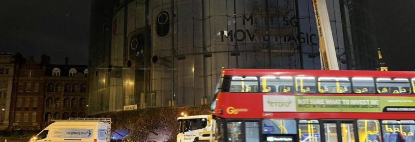 Emergency glass replacement at the IMAX, London